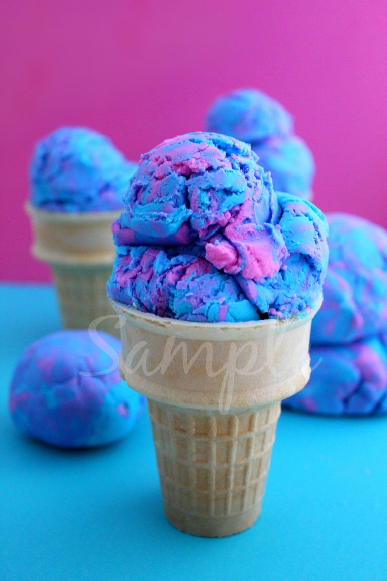 Cotton Candy Ice Cream Play Dough (GF/Safe to eat) 4 Livingston Creative