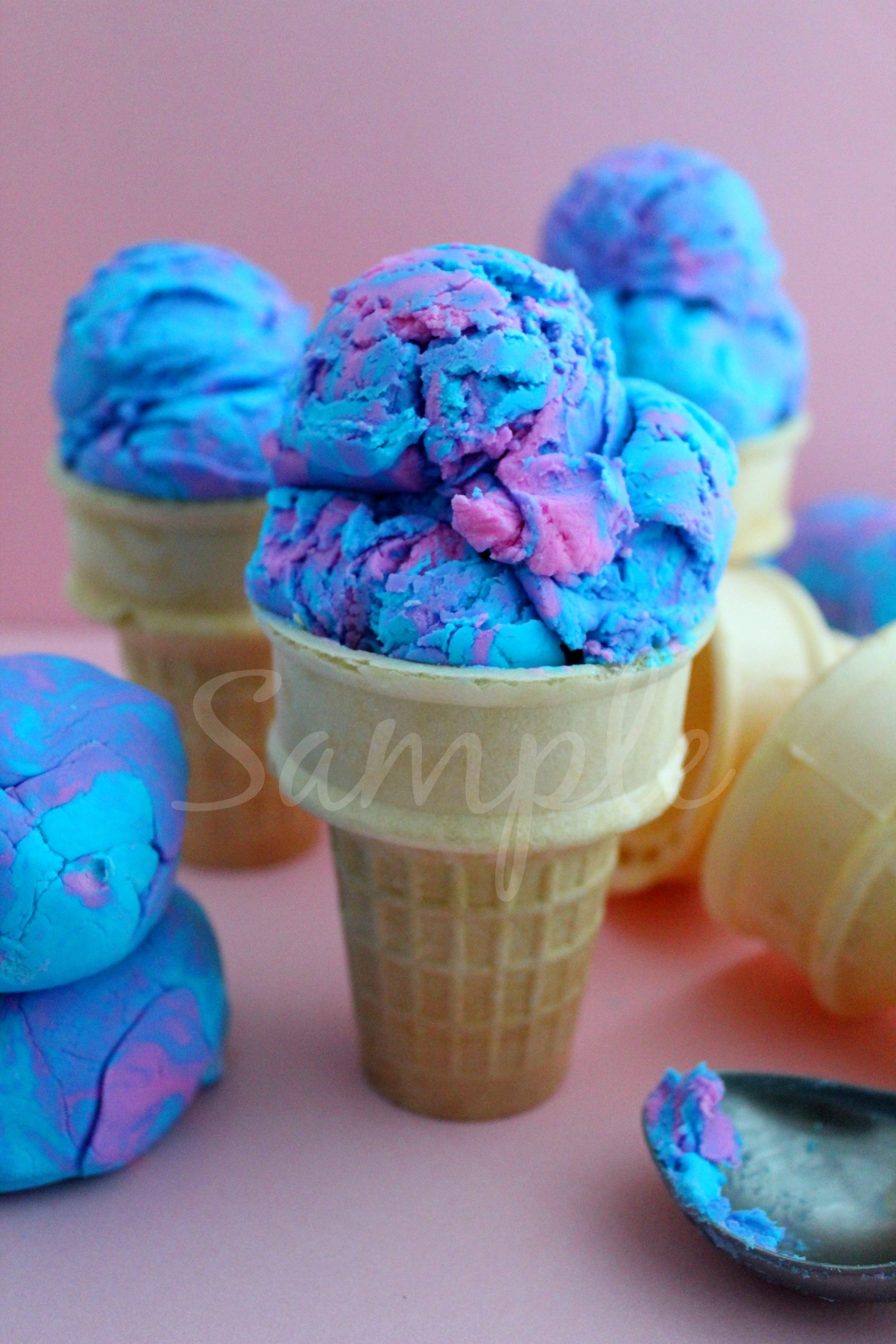 Cotton Candy Ice Cream Play Dough (GF/Safe to eat) 5 Livingston Creative