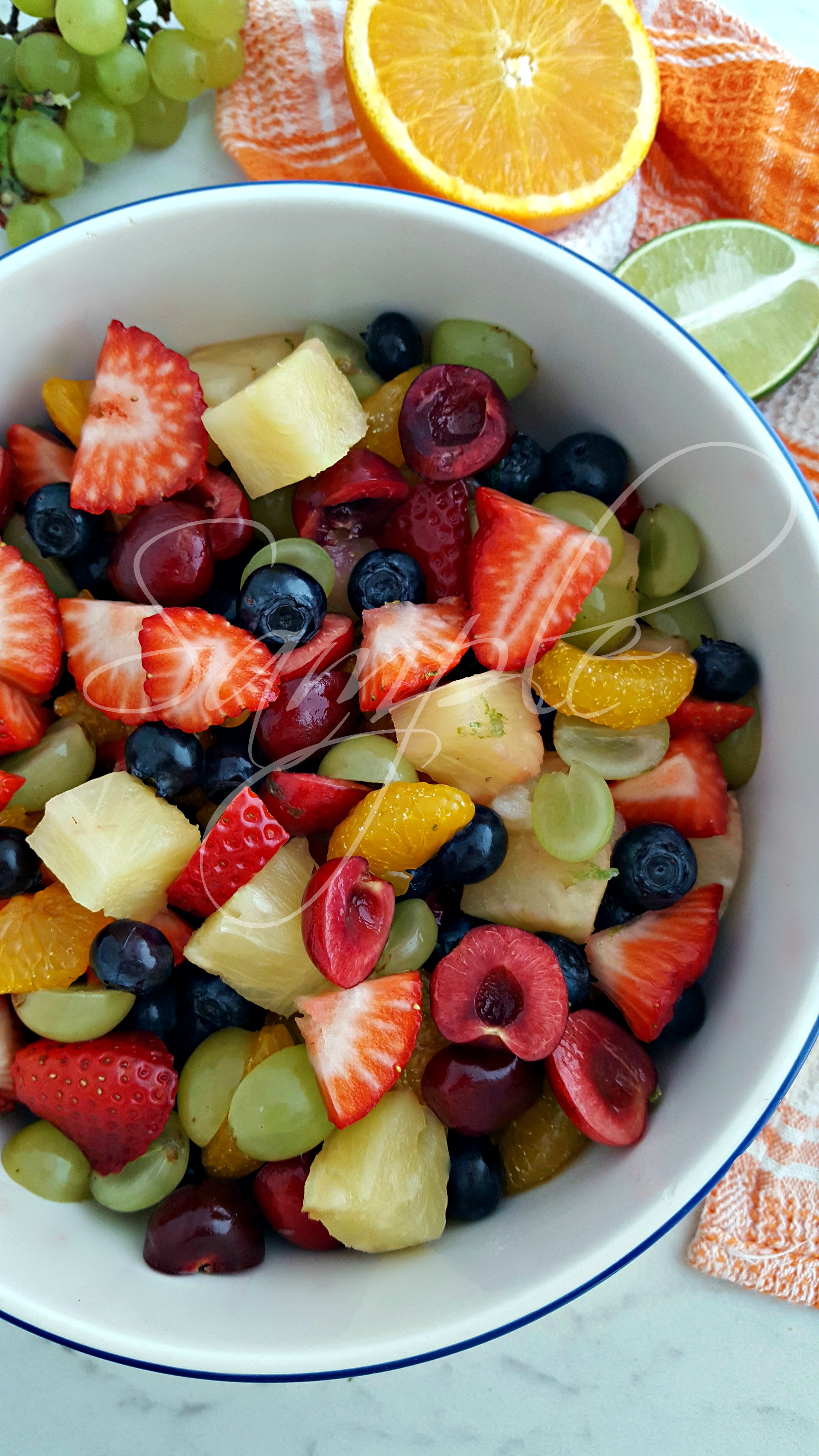 Honey Lime Rainbow Fruit Salad 3