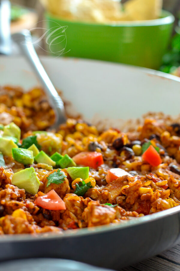 One Pan Southwest Chicken Enchilada Skillet 3