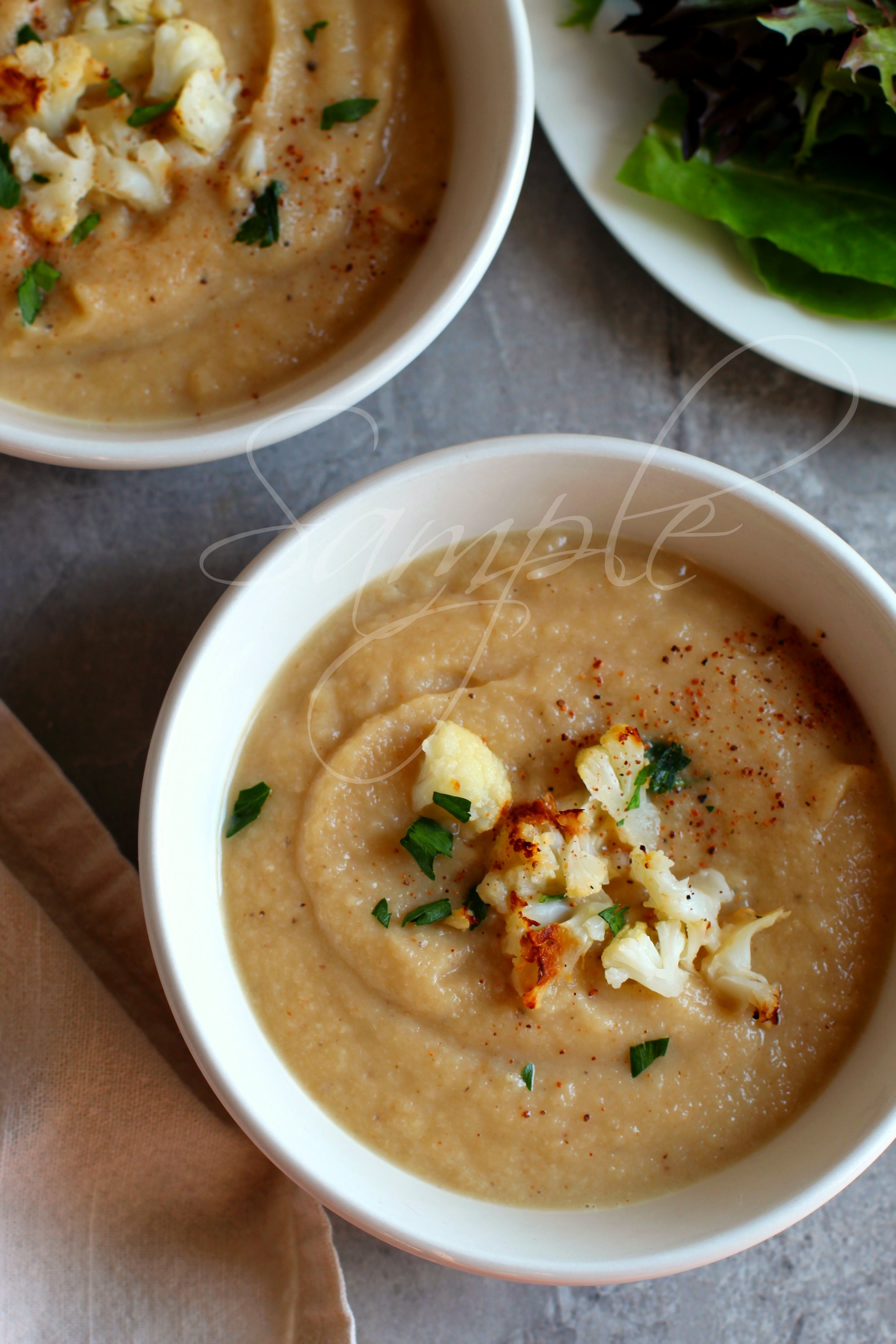 Creamy Roasted Cauliflower Soup (Low Carb, Gluten Free, Vegetarian) 3