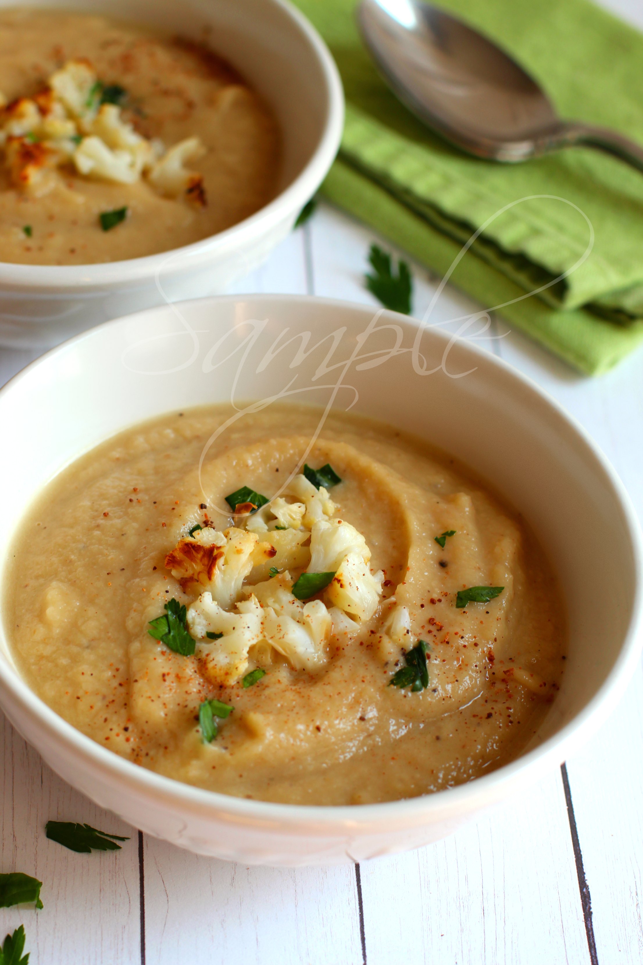 Creamy Roasted Cauliflower Soup (Low Carb, Gluten Free, Vegetarian) 5