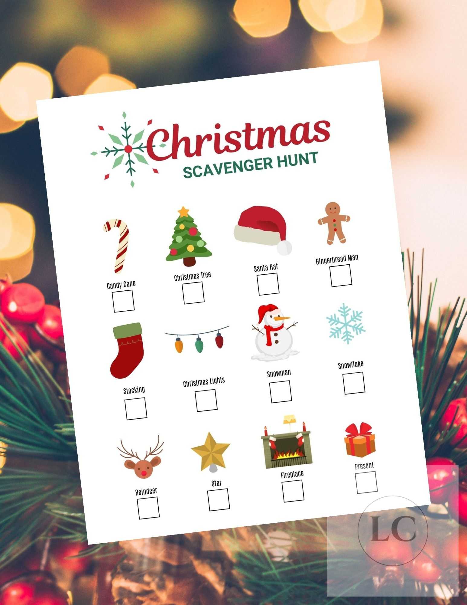 Christmas Scavenger Hunt Printable - SAMPLE 4 1 