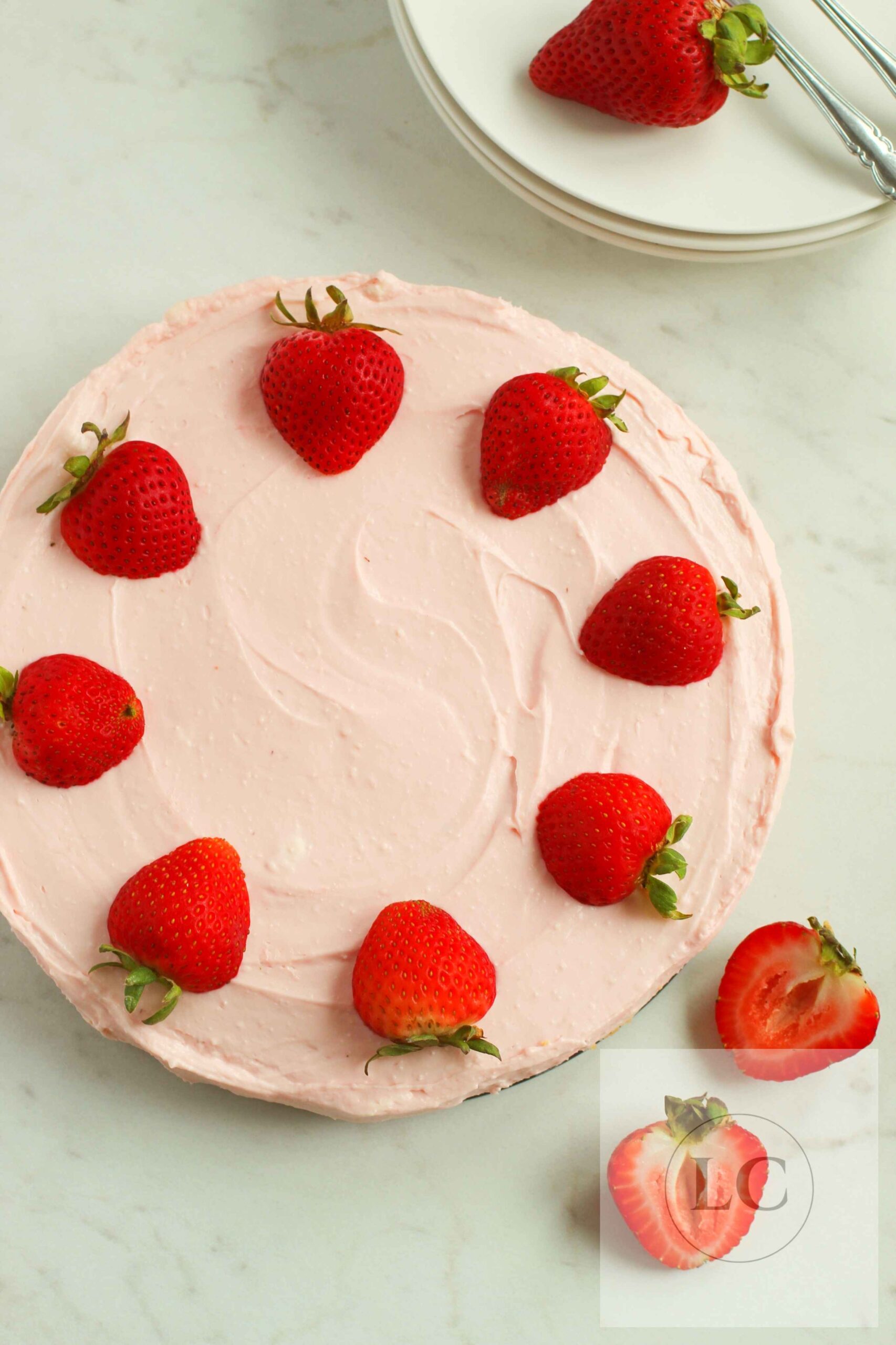 No Bake Fresh Strawberry Cheesecake 6 (Gluten Free) Livingston Creative
