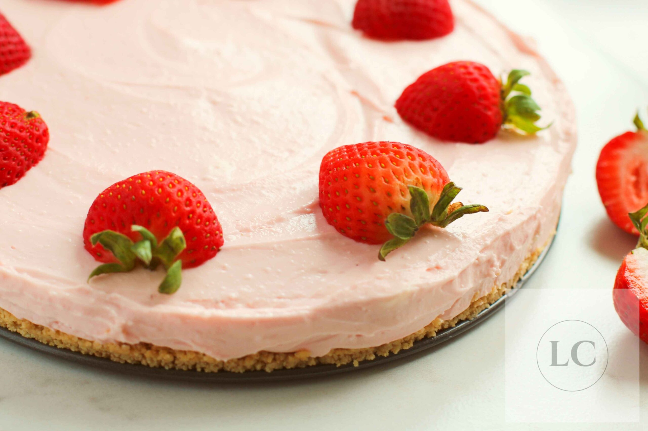 No Bake Fresh Strawberry Cheesecake 6 (Gluten Free) Livingston Creative
