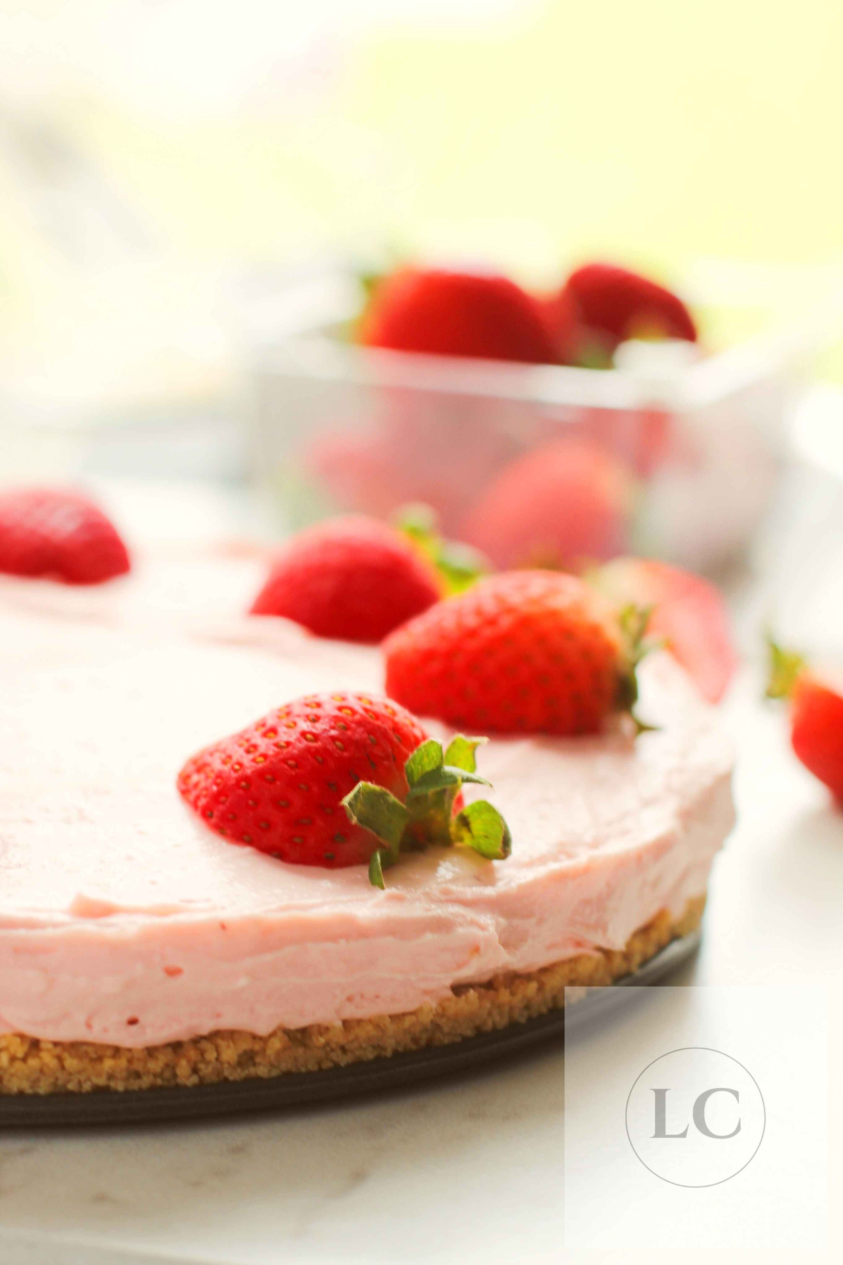 No Bake Fresh Strawberry Cheesecake 6 (Gluten Free) Livingston Creative