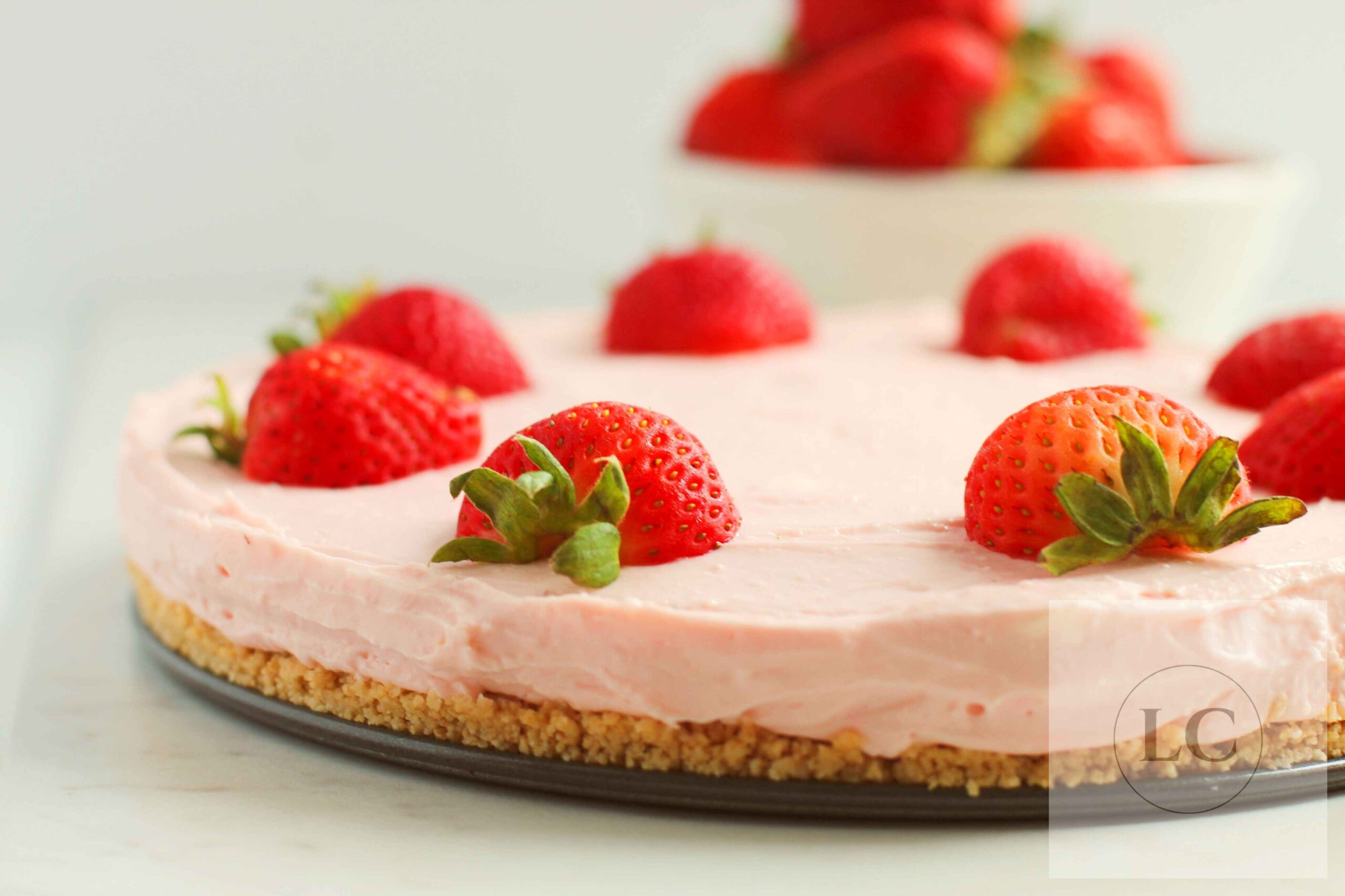 No Bake Fresh Strawberry Cheesecake 6 (Gluten Free) Livingston Creative