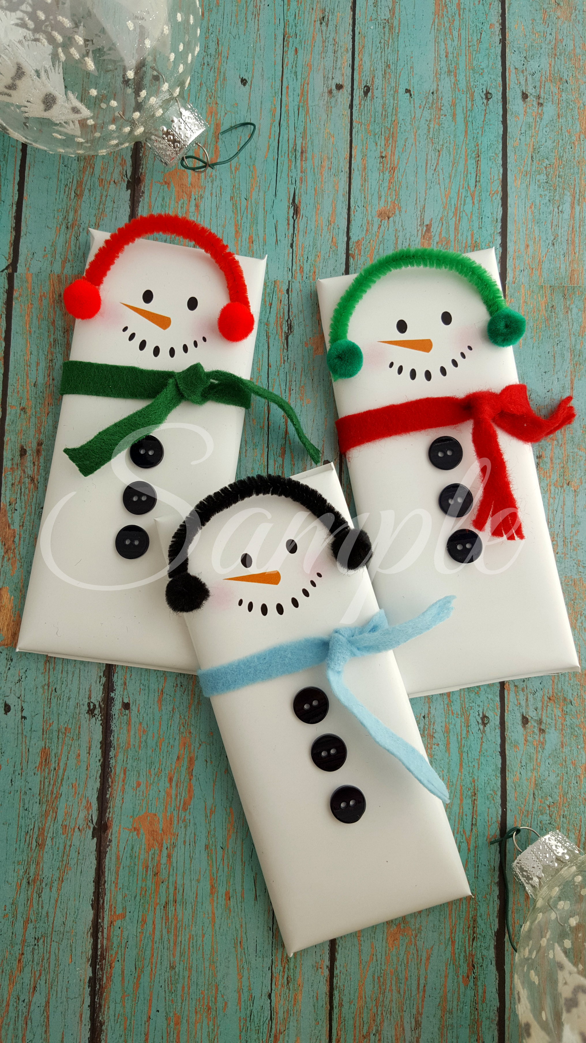Snowman Candy Bar Wrapper Printable 2 (Click to see files included)