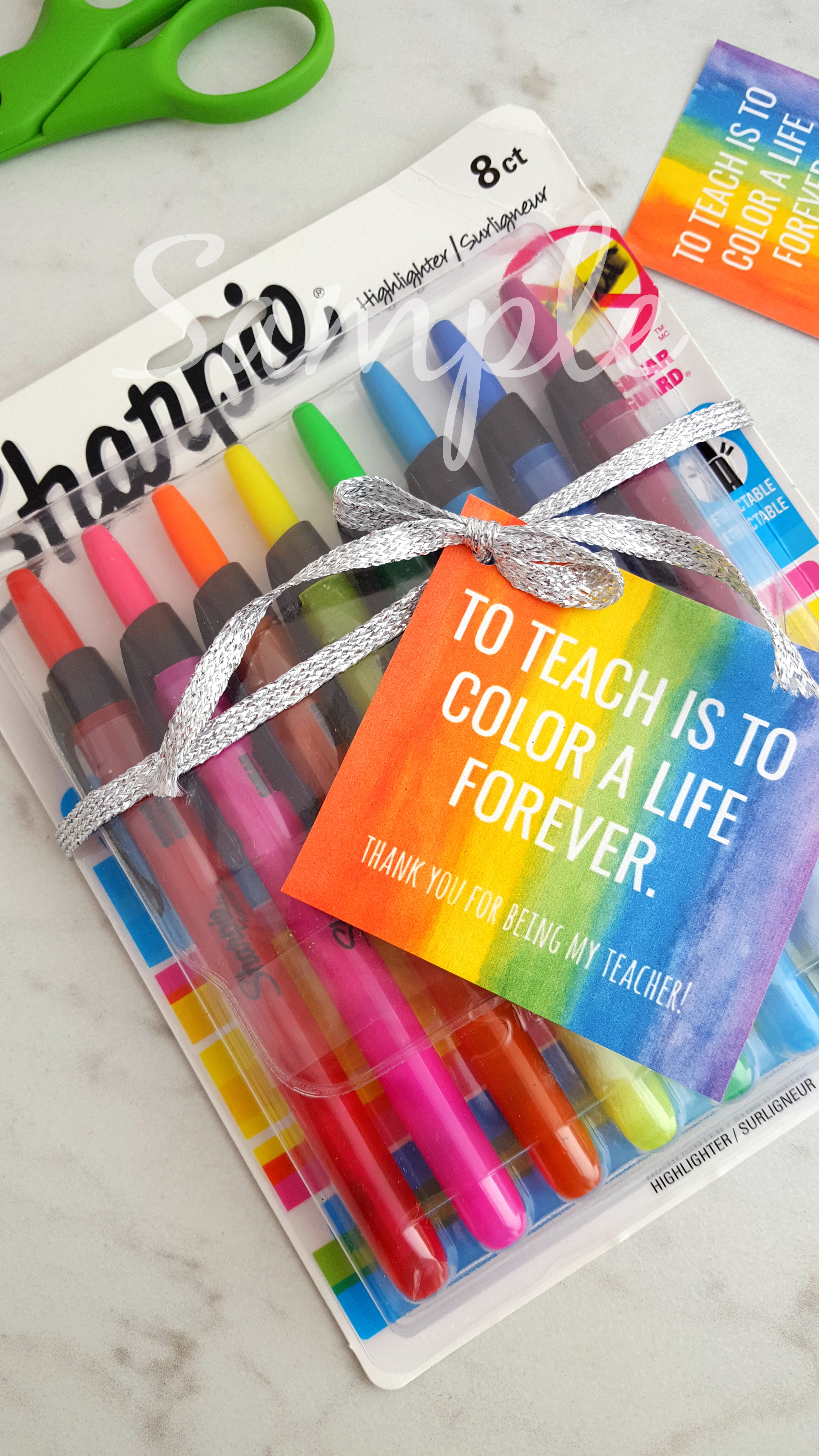 Color Teacher Apprec. Gift Tag Printable 1