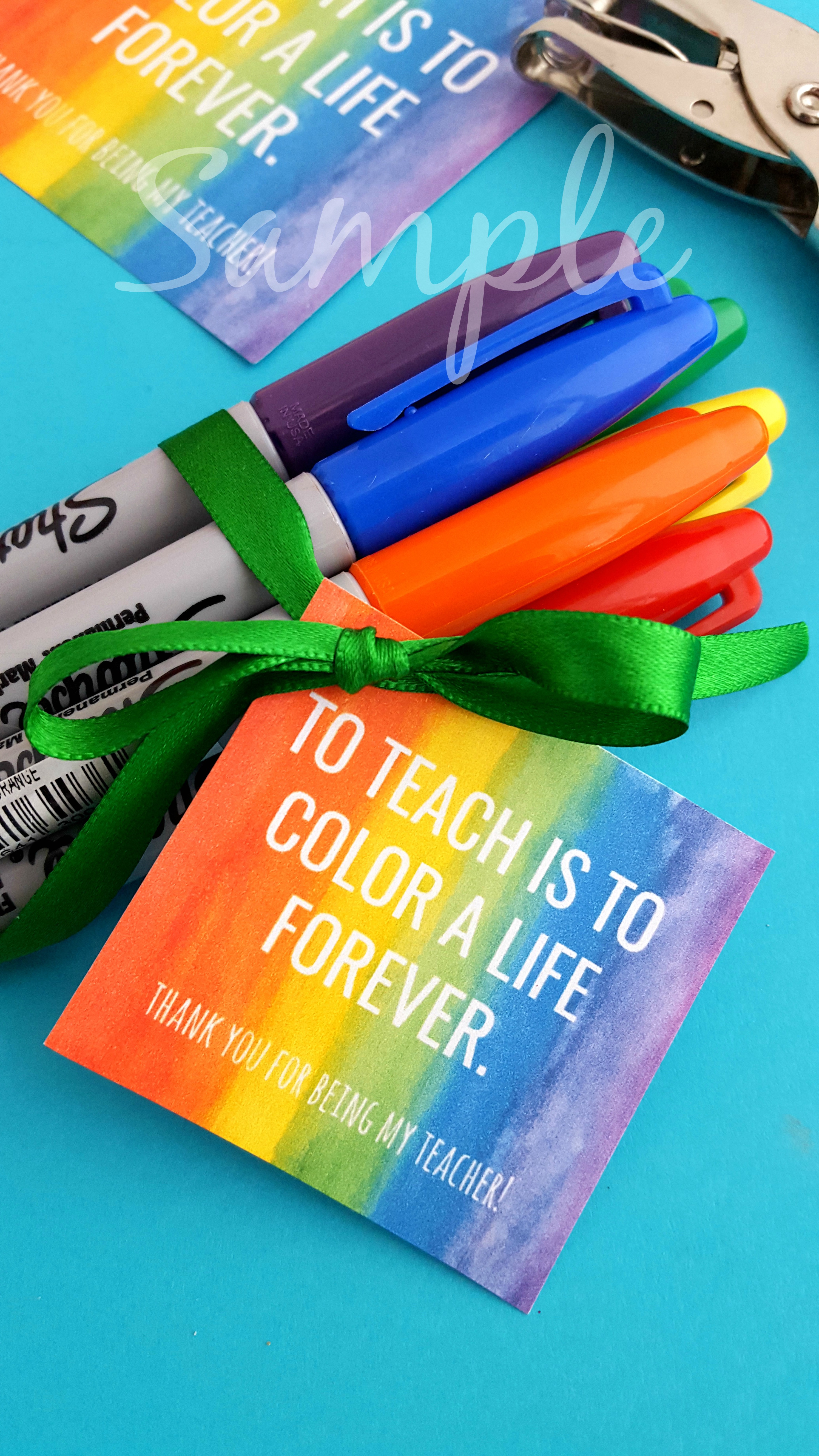 Color Teacher Apprec. Gift Tag Printable 2